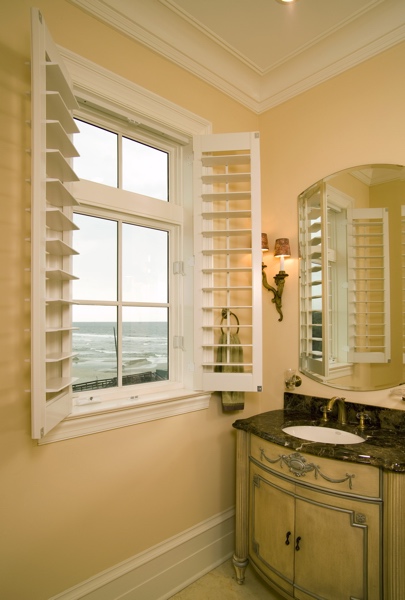 White shutters in Honolulu beach home